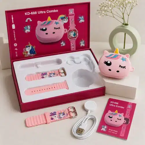 Kids Unicorn Smart Watch & Wireless Earbuds Combo Set