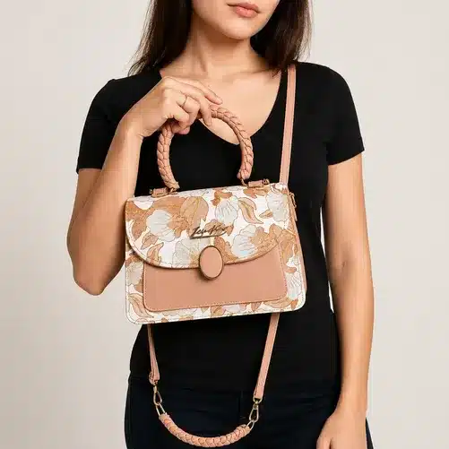 Floral Print Top Handle Sling Handbag