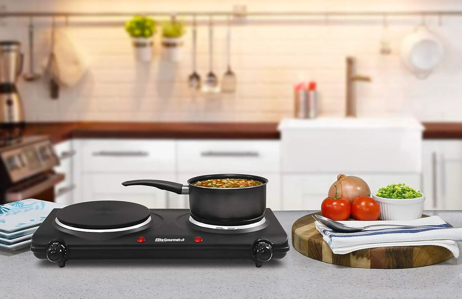 Electric Double Buffet Radiant Burner With Dual Temperature Control