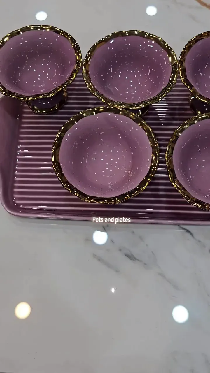 Luxury Ceramic Snack Bowl & Tray Set