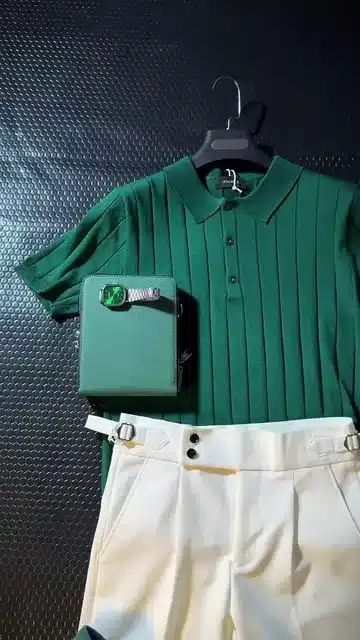 Smart Casual Green Polo & Tailored Trousers Look