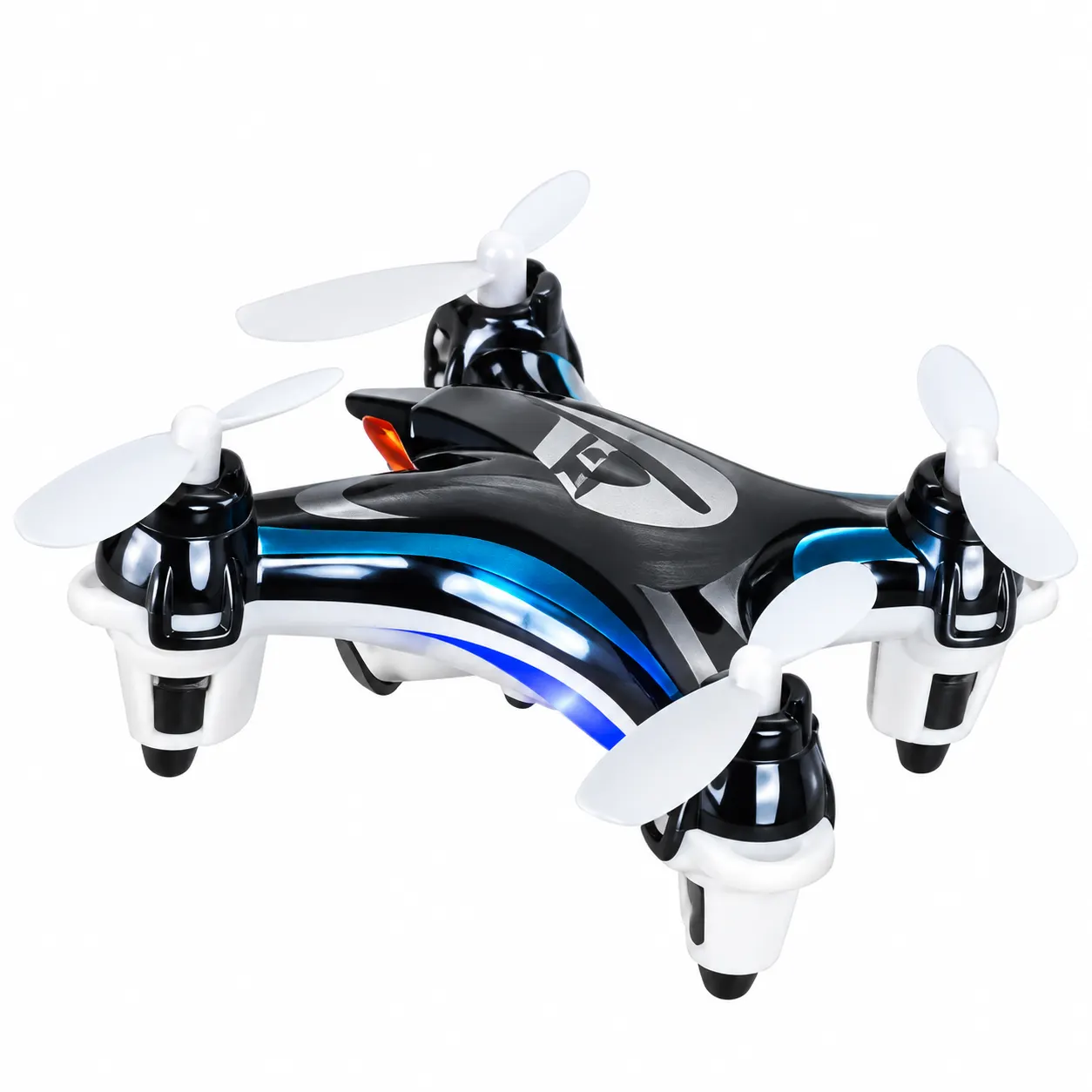 Mini Black & White RC Quadcopter Drone with LED Lights & Remote Control