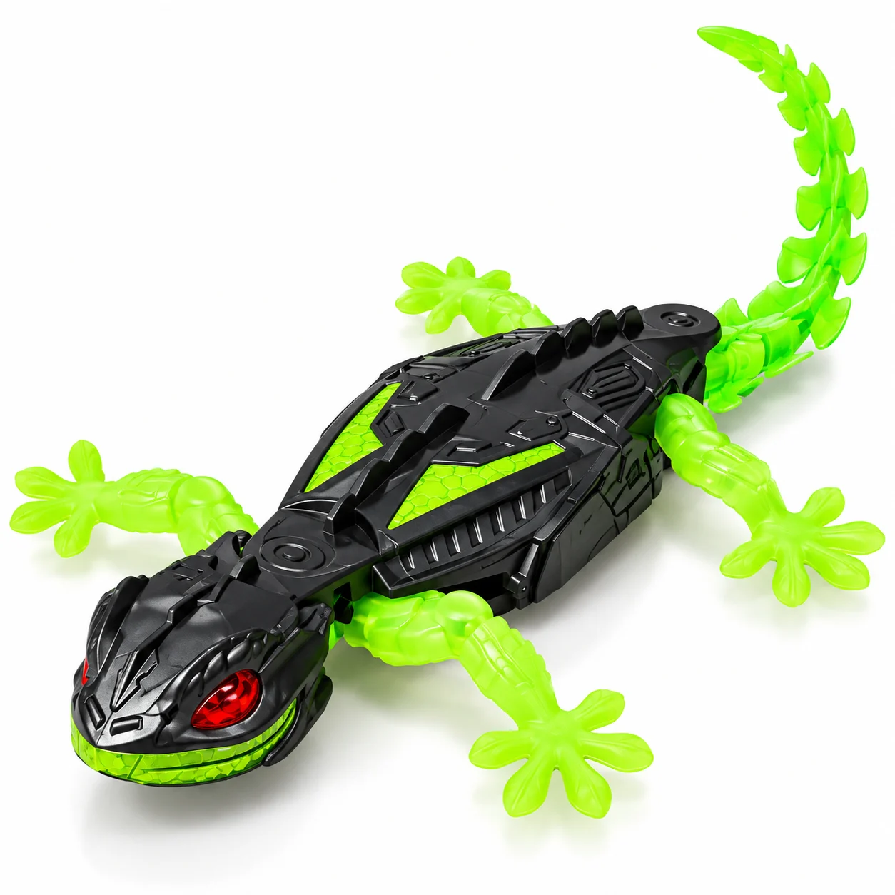 Black & Green Snake-Inspired RC Stunt Car with Remote Control