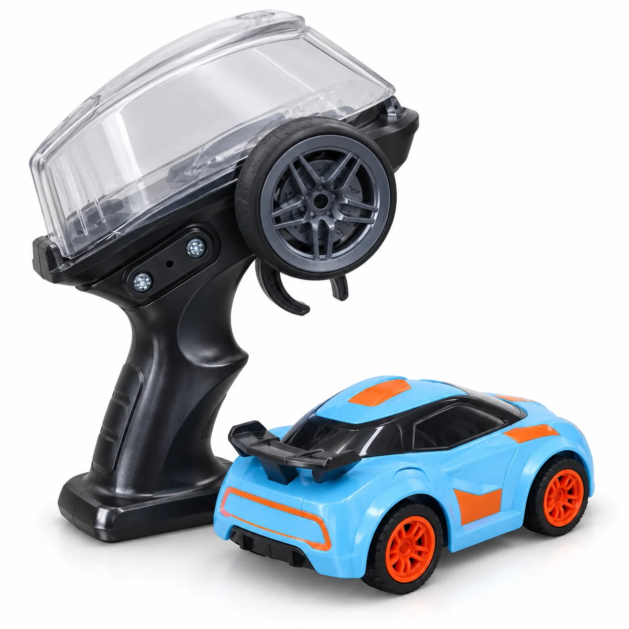 Blue Mini Racing RC Car with Pistol Remote Control