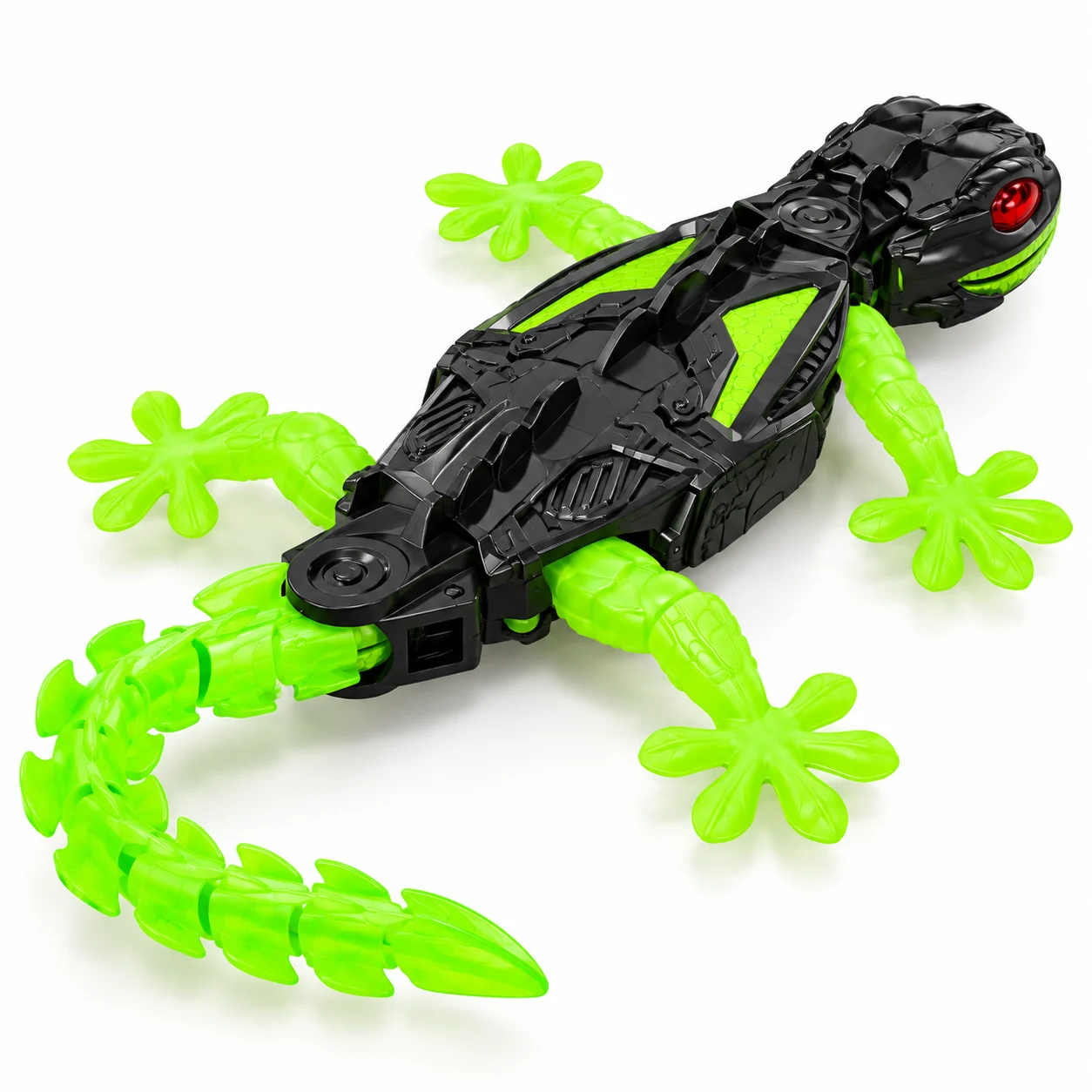 Black & Green Snake-Inspired RC Stunt Car with Remote Control