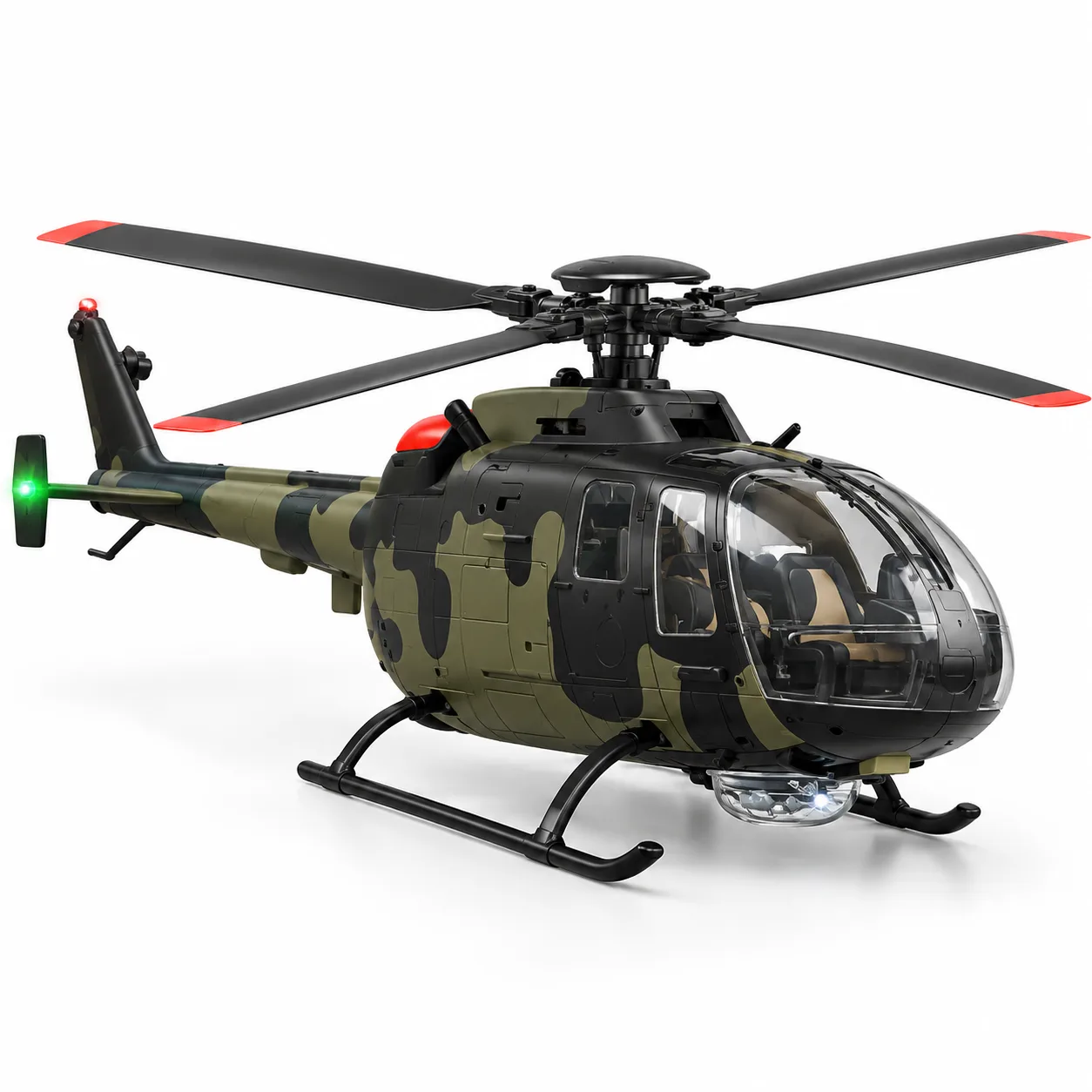 Black RC Rescue Helicopter with LED Lights & Remote Control
