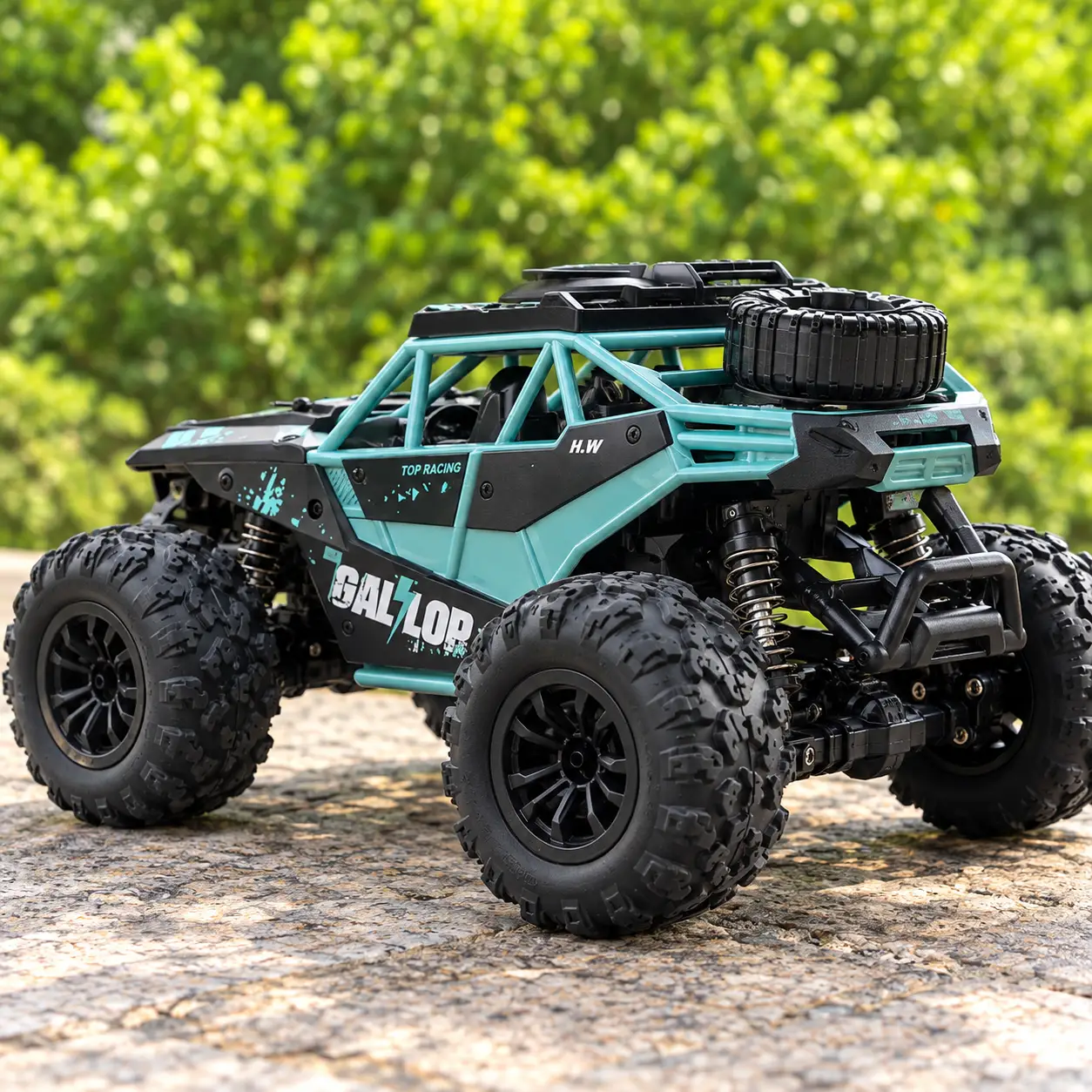 Black & Teal Extreme Off-Road RC Buggy with Large Tyres & Remote Control