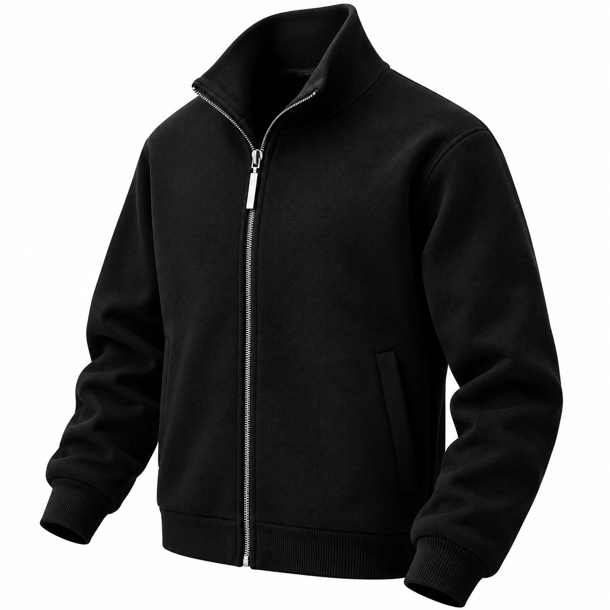 Men’s Black Full-Zip Casual Jacket