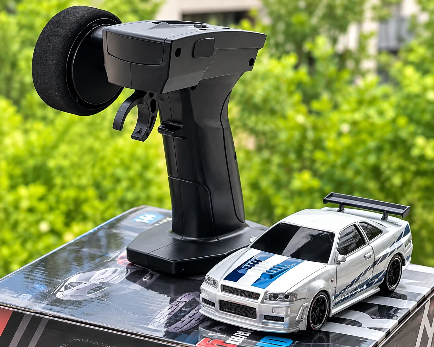 Silver Drift Racing RC Car with Pistol Remote Control