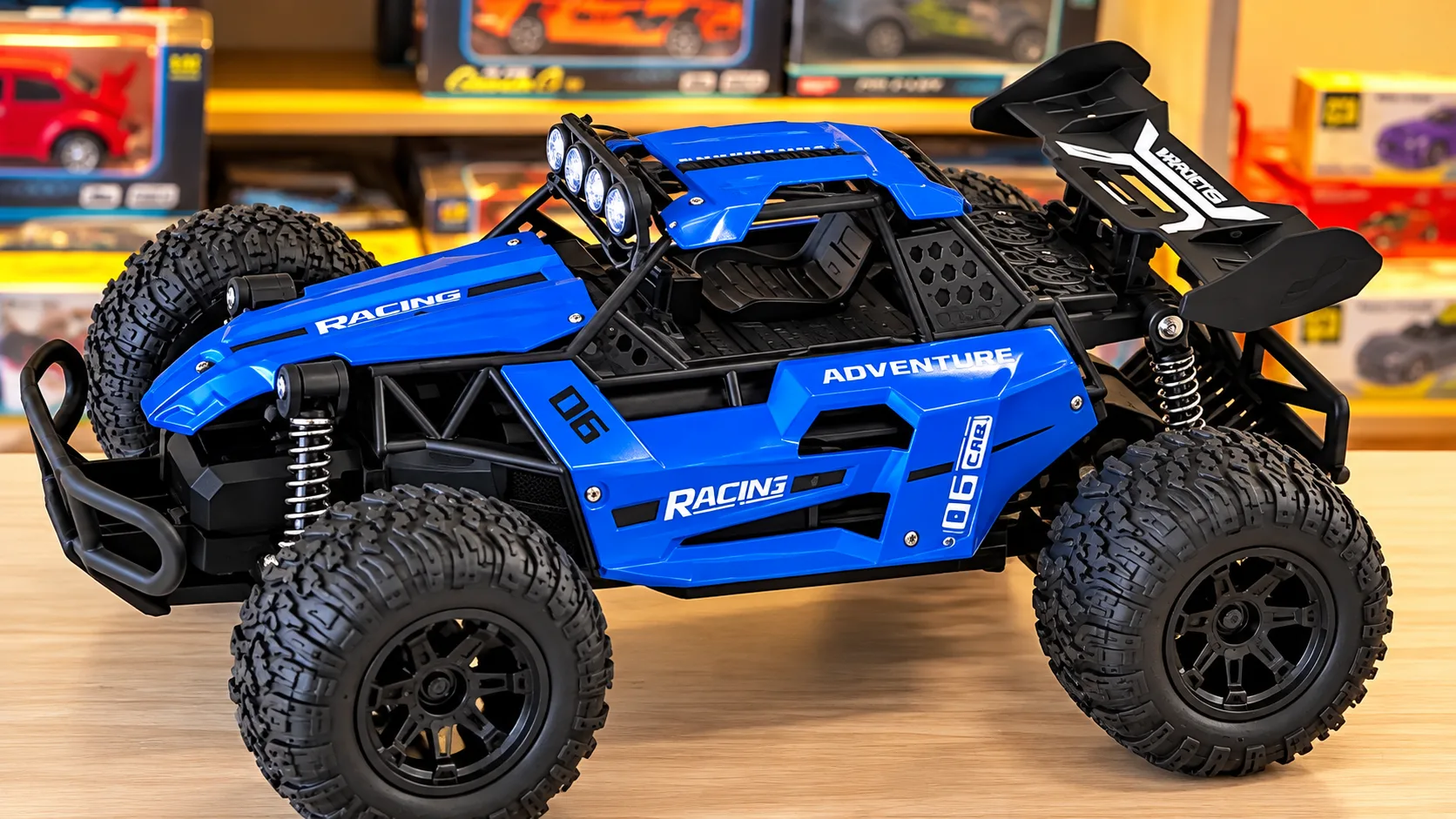 Blue Adventure Buggy RC Car with Oversized Tyres & Remote Control