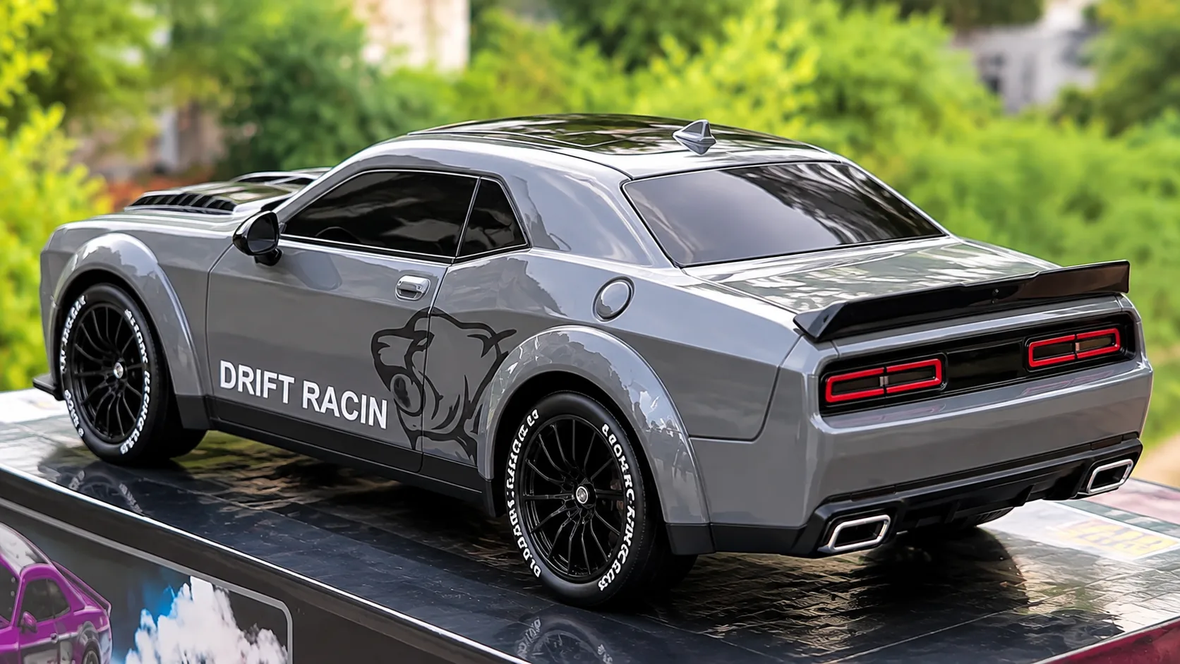 Grey Drift Racing RC Sports Car with Sleek Body & Remote Control