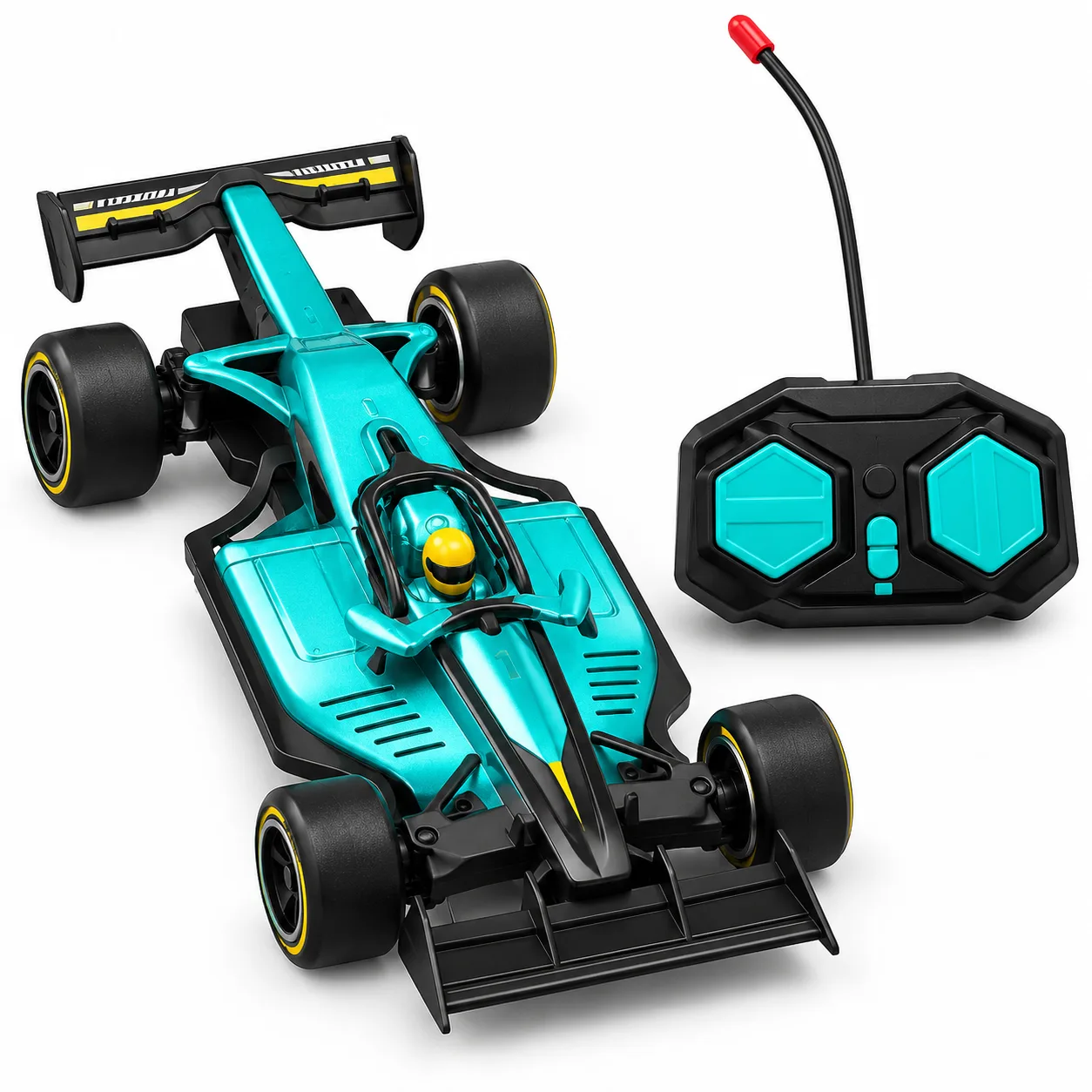 Teal Formula Racing RC Car with Remote Control