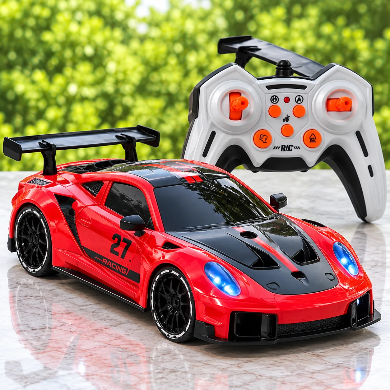 Red Supercar RC Toy with Racing Spoiler & Remote Control
