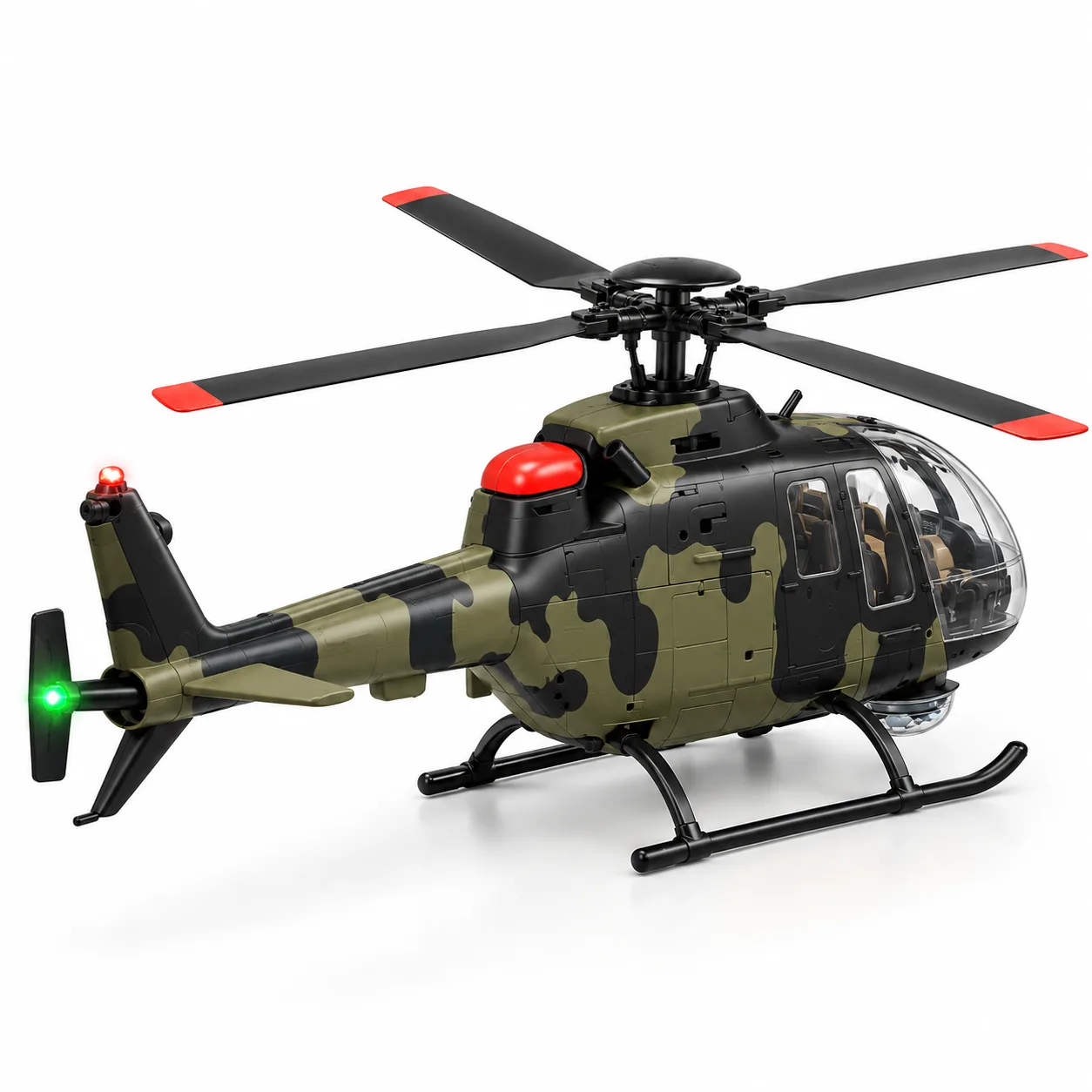 Black RC Rescue Helicopter with LED Lights & Remote Control