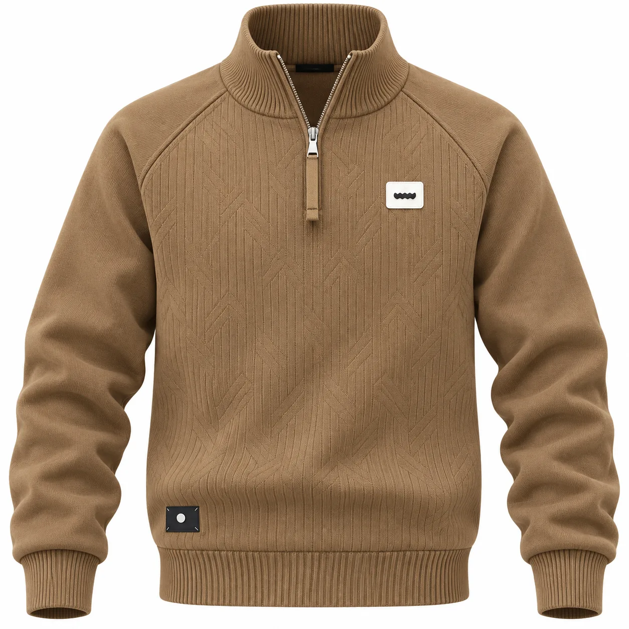 Men’s Brown Ribbed Knit Pullover Sweater