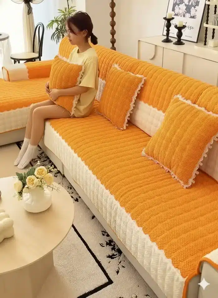 Plush Sofa Cover Set