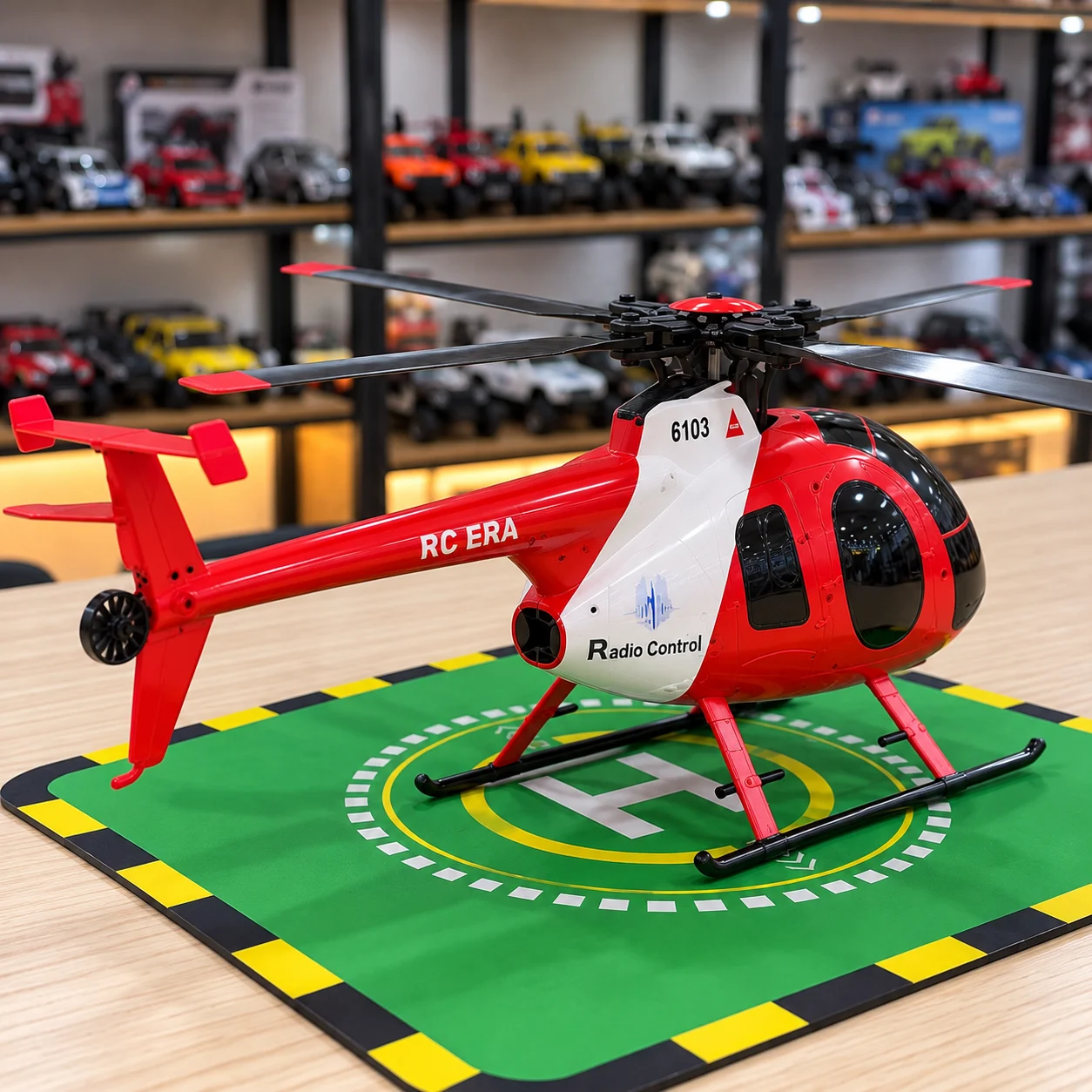 Red & Black RC Rescue Helicopter with LED Light & Remote Control