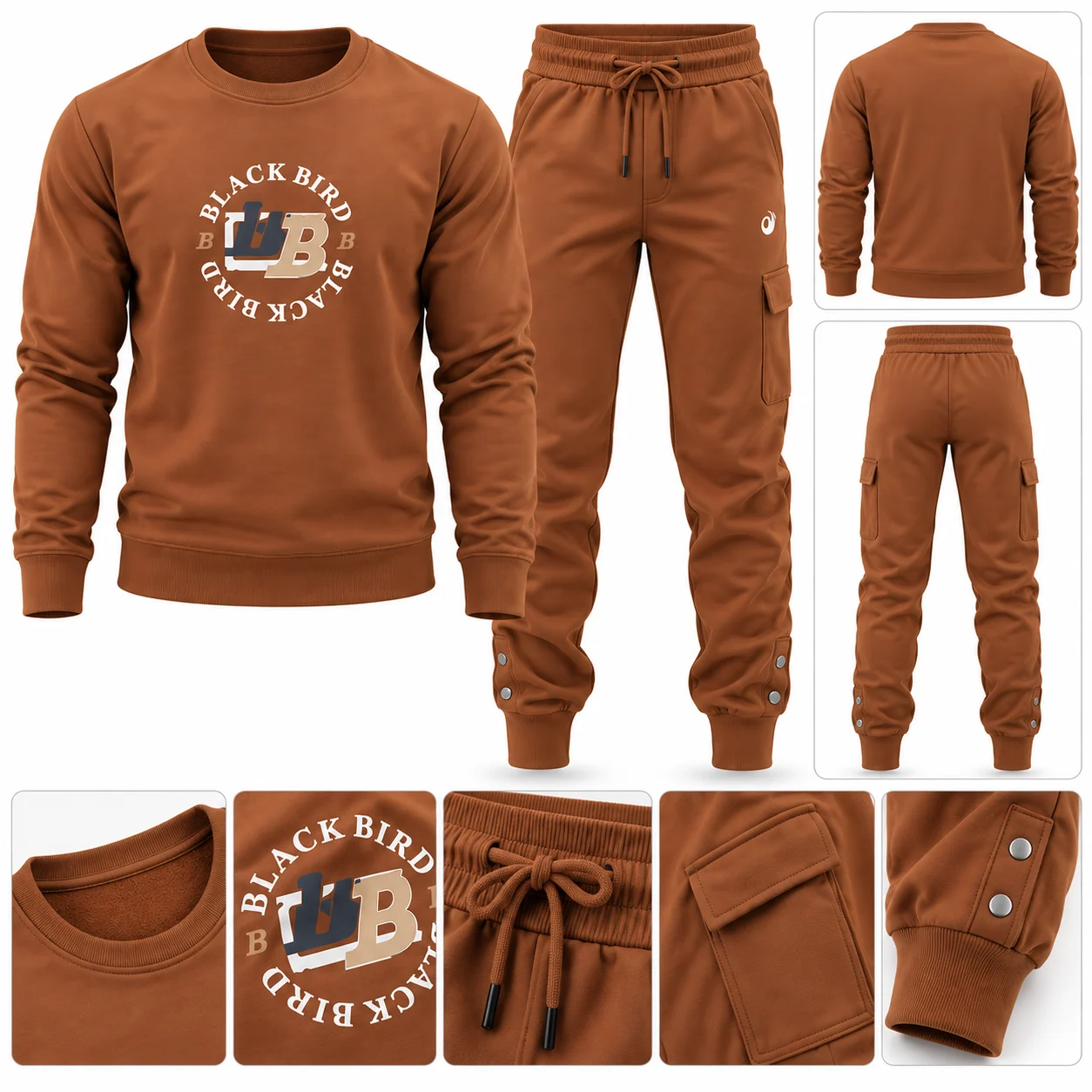 Men’s Premium Brown Tracksuit Set