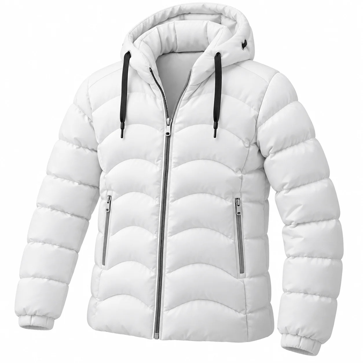 Men’s White Hooded Puffer Jacket