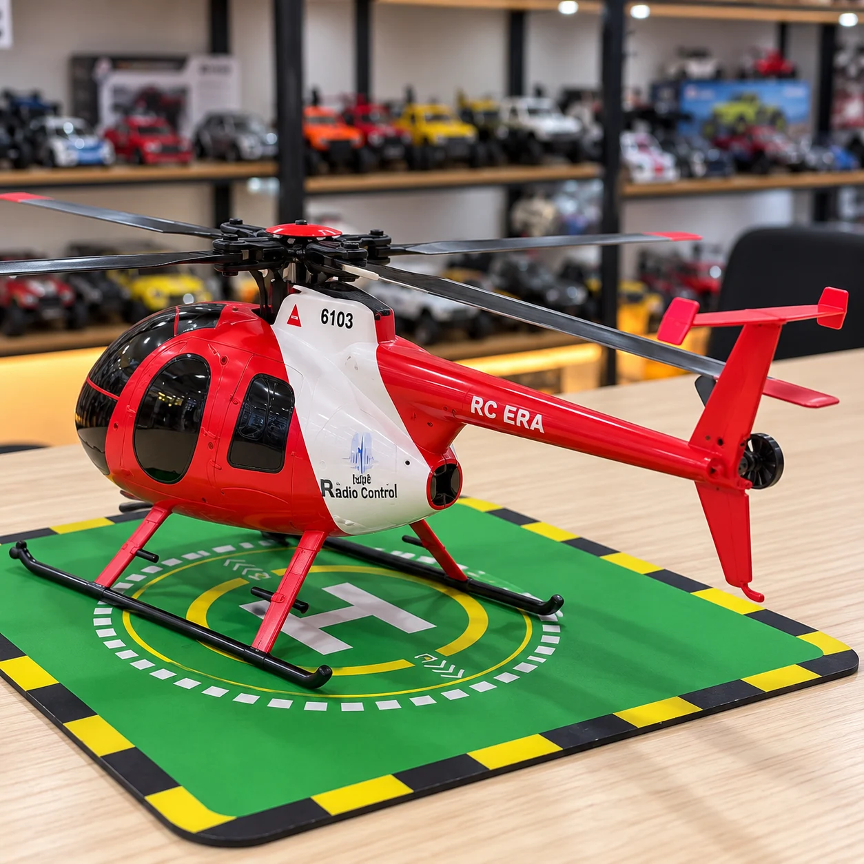 Red & Black RC Rescue Helicopter with LED Light & Remote Control