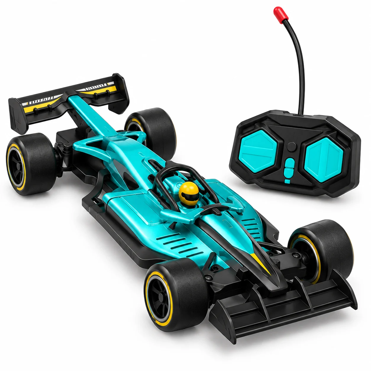 Teal Formula Racing RC Car with Remote Control