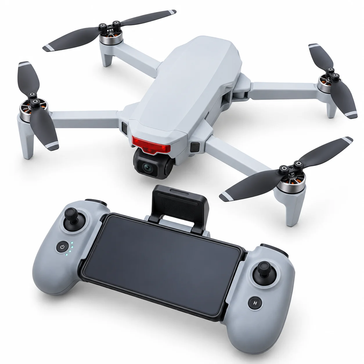 White Foldable RC Drone with Camera & Remote Control