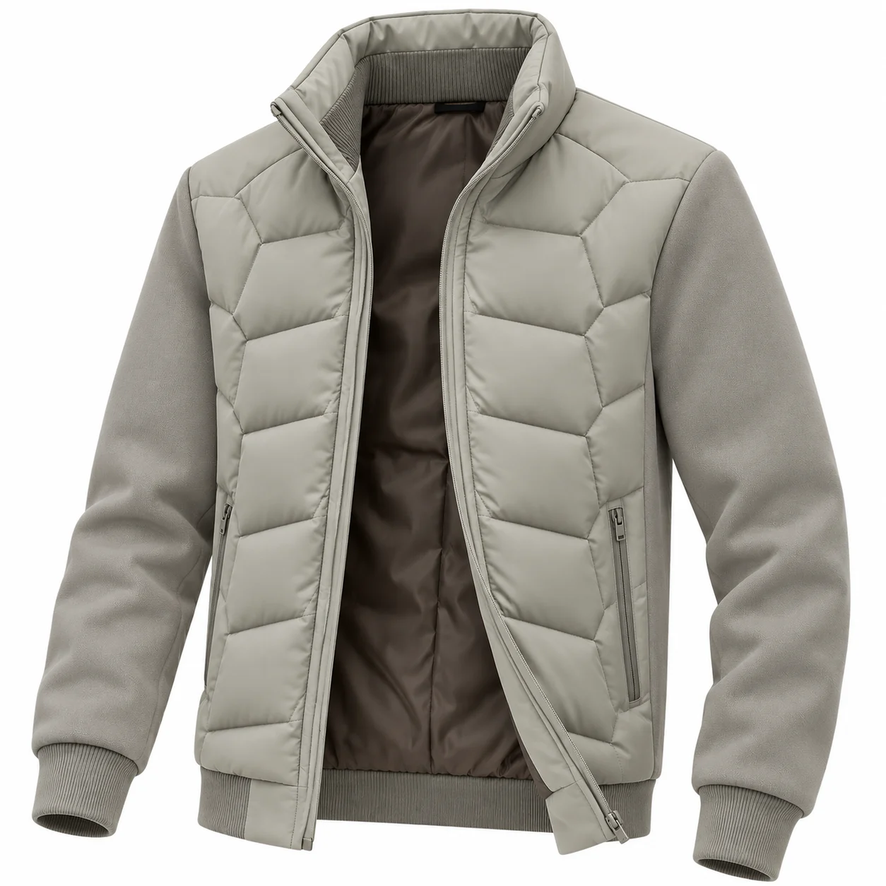 Men’s Grey Hooded Puffer Jacket
