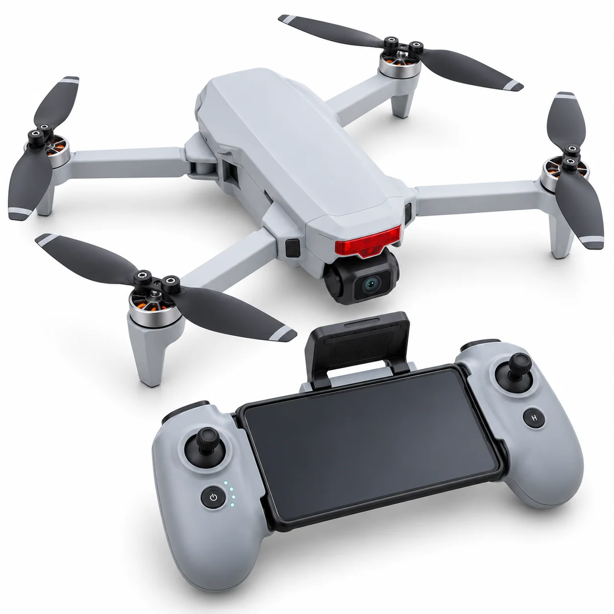 White Foldable RC Drone with Camera & Remote Control